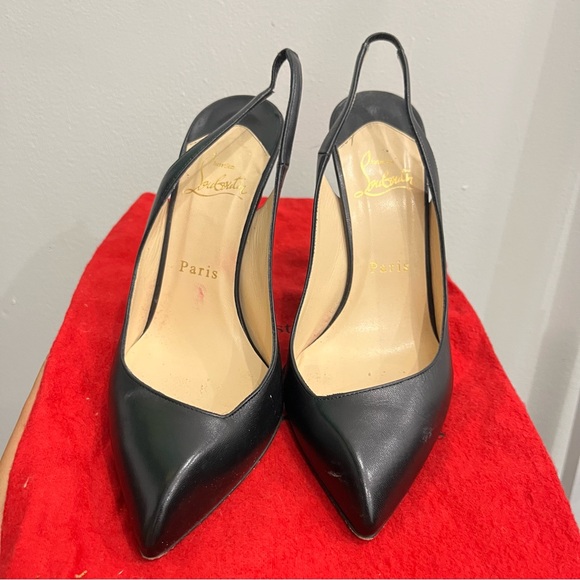 Christian Louboutin Black Slingback Heels - Picture 1 of 6